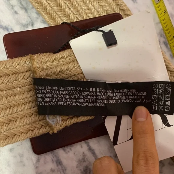 ZARA Tan Jute Weave Belt US 30 - Picture 4 of 7